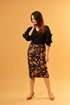 Black An Gold Print Skirt With Top